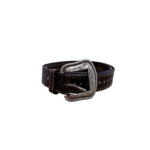 Airat Men's Dark brown Leather Lattice Belt 38/95